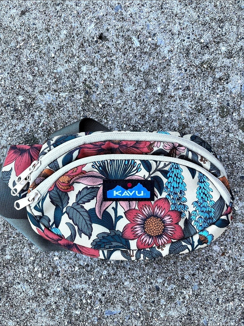 KAVU Spectator Waist Pack Floral Shoulder Bag Blue & Pink